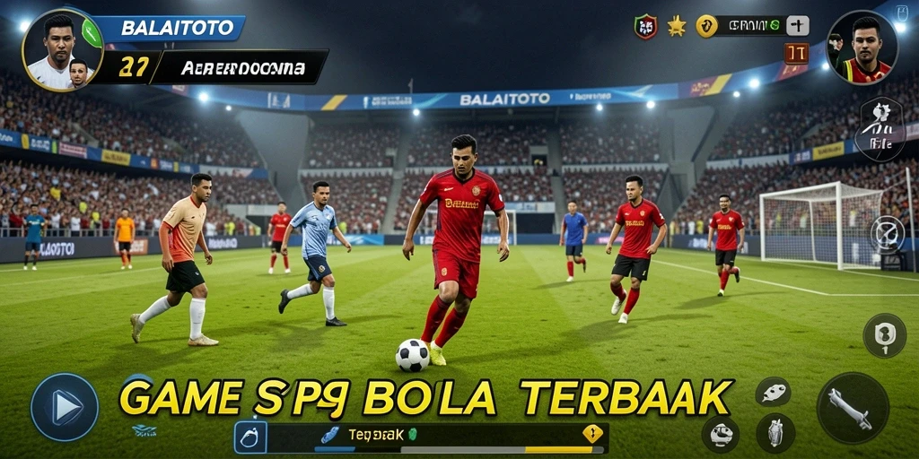 Tampilan gameplay BALAITOTO menunjukkan aksi sepak bola yang mengasyikkan.
