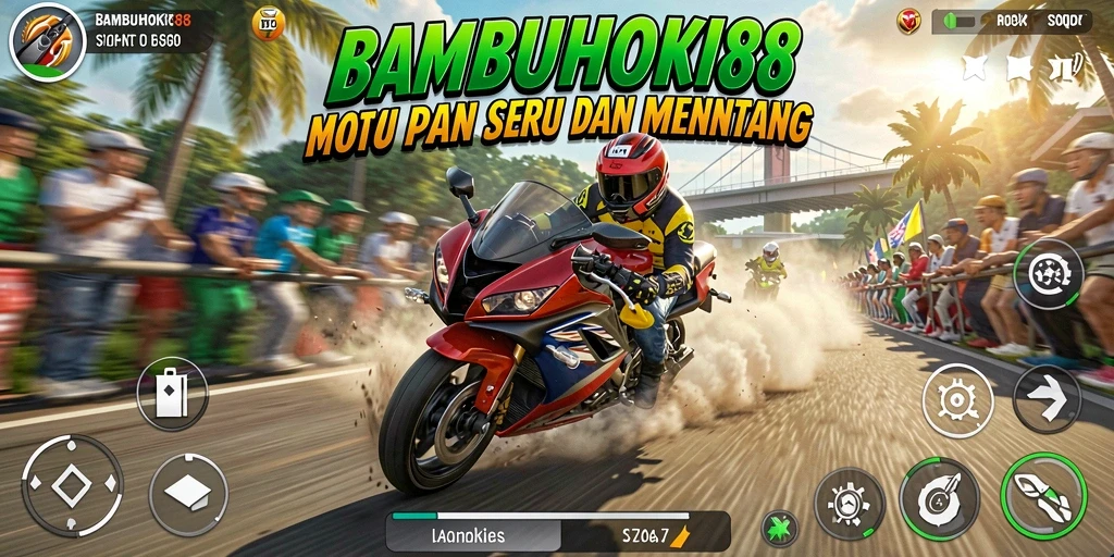 Screenshot menunjukkan aksi balapan motor yang seru dan mendebarkan.