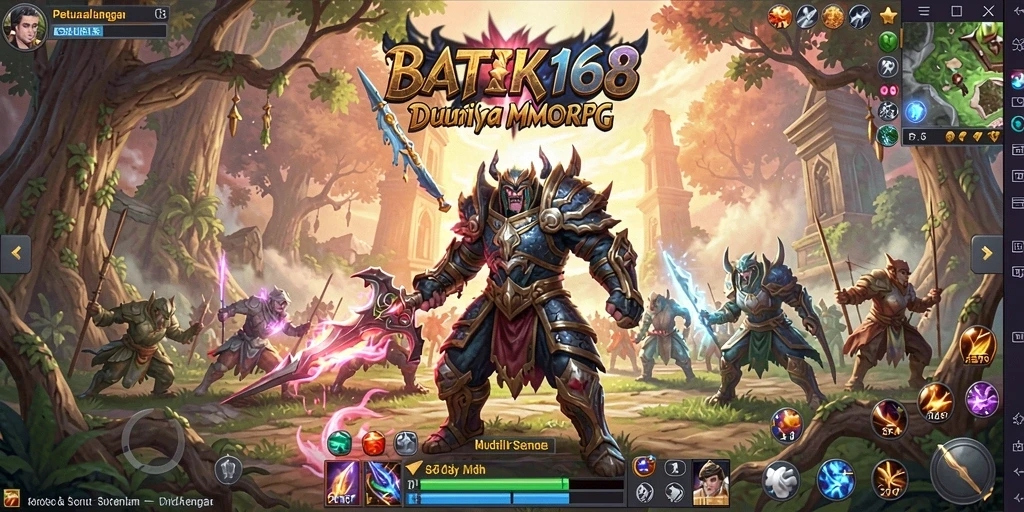 Tangkapan layar utama BATIK168 menampilkan aksi seru dalam gameplay MMORPG.
