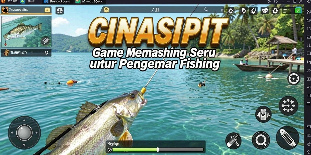 Tampilan gameplay CINASIPIT yang seru dan menantang saat memancing.