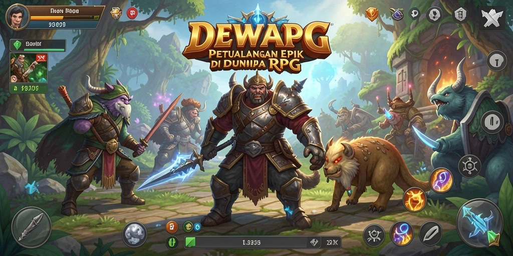 Tampilan gameplay DEWAPG dengan aksi seru dan karakter unik.