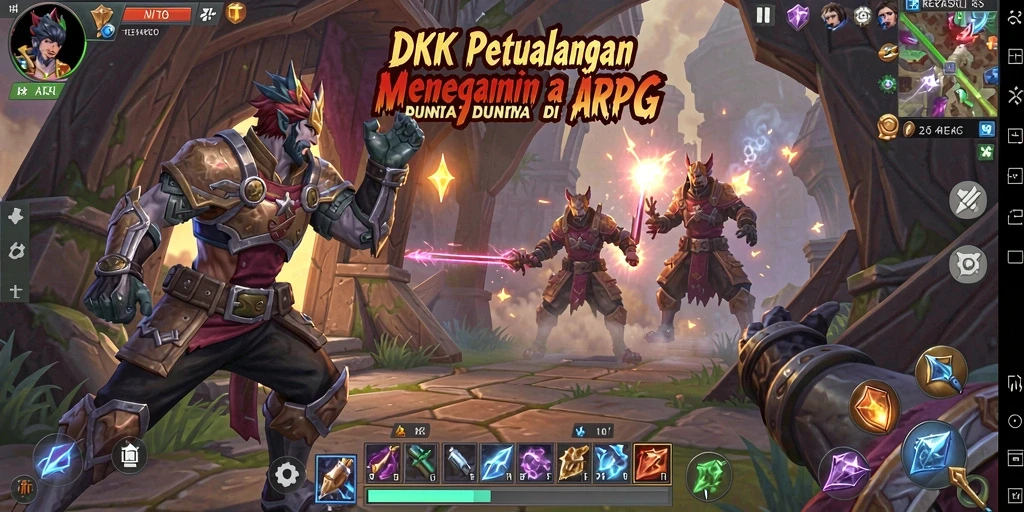 Screenshot gameplay DKK menampilkan pertarungan yang mendebarkan dan grafis memukau.