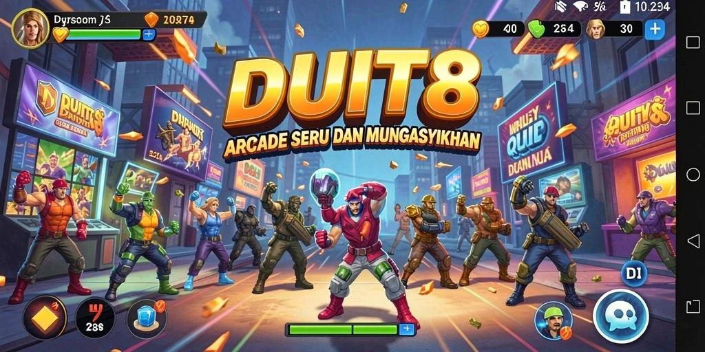 Screenshot menunjukkan gameplay seru dari DUIT8 dengan tantangan menarik.
