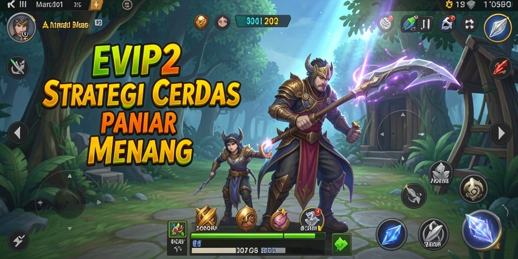 Screenshot utama EVIP2 menampilkan battlefield yang strategis dengan berbagai unit berperang.