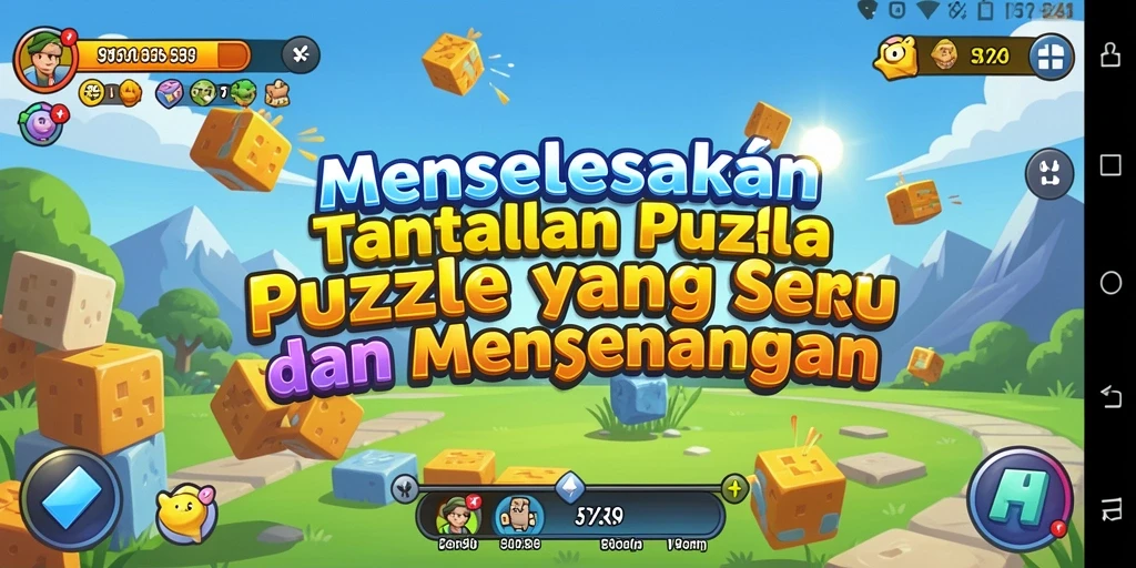 Screenshot gameplay F7F7 menampilkan berbagai level puzzle yang menantang.