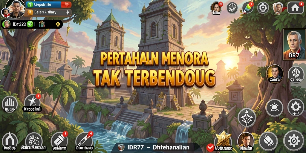 Tampilan gameplay IDR77 yang intens dalam Tower Defense.
