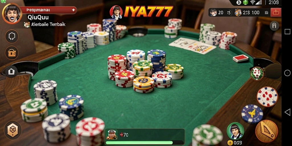 Tampilan gameplay menarik dari IYA777 dengan elemen QiuQiu.