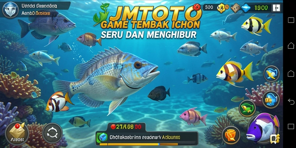 Tampilan gameplay menarik JMTOTO saat menangkap ikan.