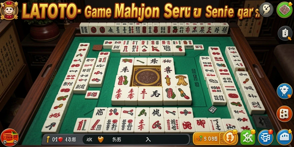 Gameplay LATOTO yang seru dan menantang dalam permainan Mahjong.