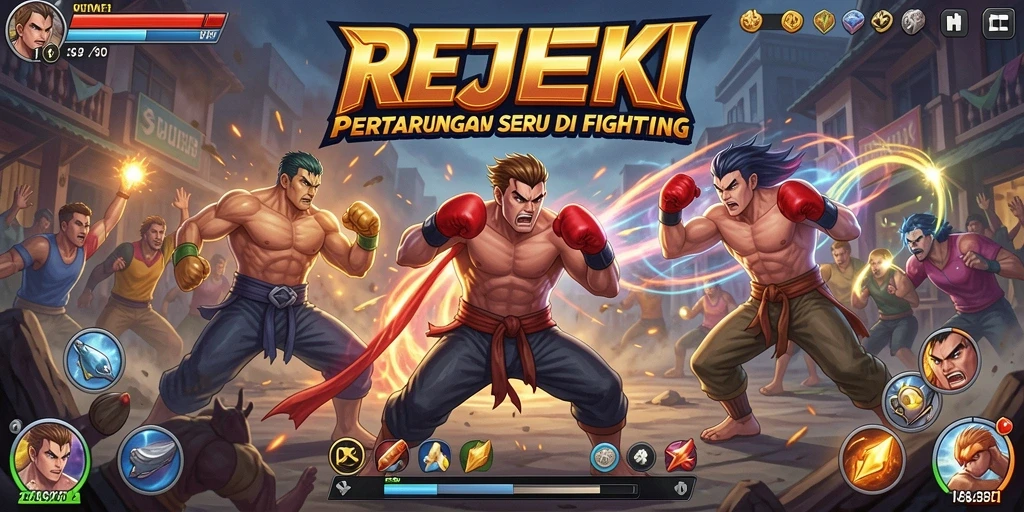 Tangkapan layar menampilkan pertarungan seru dalam REJEKI.