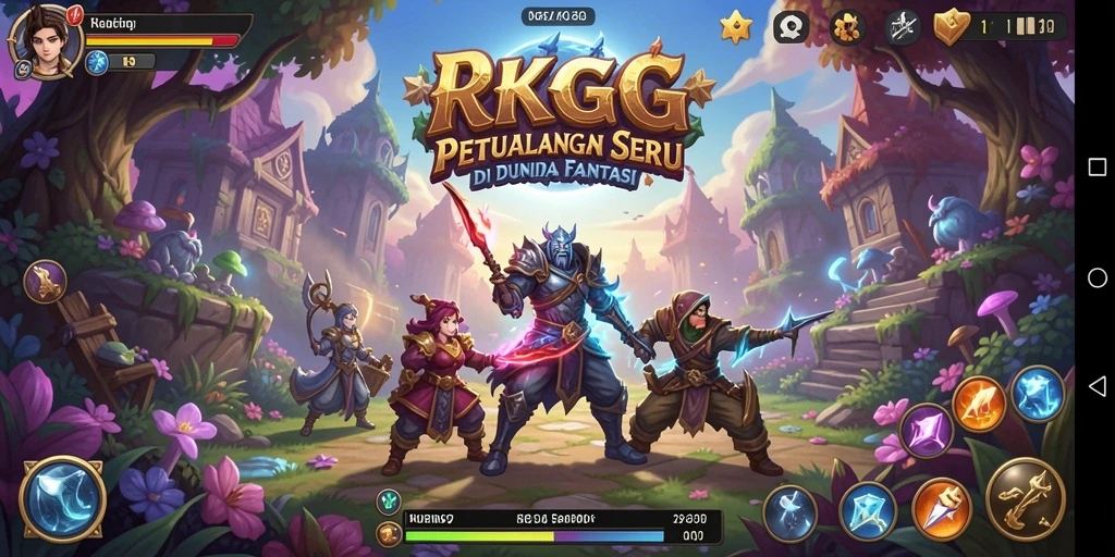 Screenshot gameplay RKGG dengan karakter menjelajahi dunia petualangan.