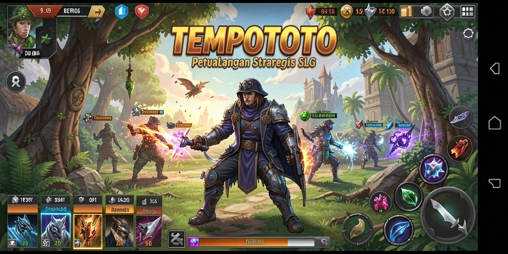 Tampilan gameplay menarik dalam TEMPOTOTO yang penuh strategi.
